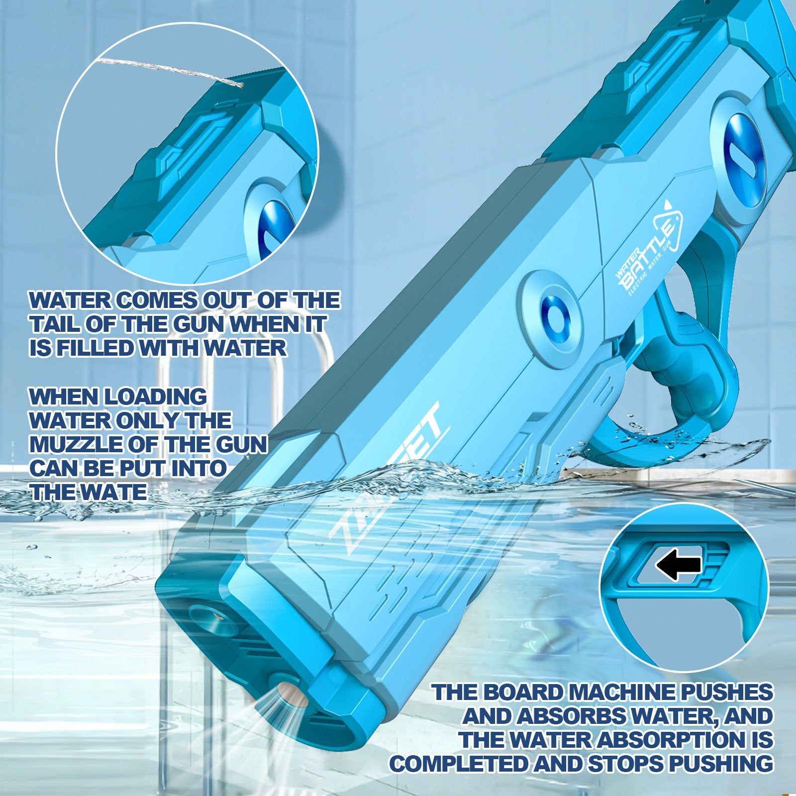 Electric Water Gun - 820ml High Capacity - Play4Kids.eu