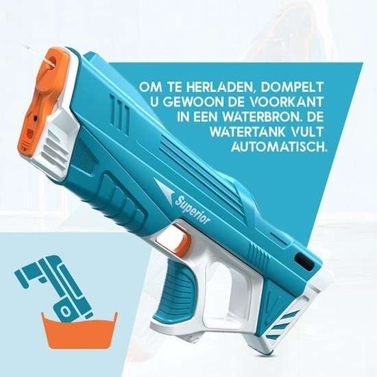 Automatic water pistol - 250ml capacity - Play4Kids.eu